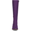 imageFSJ Women Retro Knee High Combat Boots Stacked Block Heels Almond Toe Laceup Zipper Party Winter Boots Shoe Size 415 USPurple