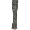 imageFSJ Women Retro Knee High Combat Boots Stacked Block Heels Almond Toe Laceup Zipper Party Winter Boots Shoe Size 415 USSnakeskin