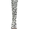 imageFSJ Women Retro Knee High Combat Boots Stacked Block Heels Almond Toe Laceup Zipper Party Winter Boots Shoe Size 415 USWhite Leopard