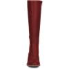 imageFSJ Women Retro Knee High Combat Boots Stacked Block Heels Almond Toe Laceup Zipper Party Winter Boots Shoe Size 415 USWine Red