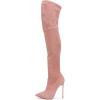 imageFSJ Women Sexy Thigh High Tall Boots Over The Knee Boots Pointed Toe High Stiletto Heels Faux Suede Stretch Party Club Ladies Fall Winter Shoes Size 415 USPink