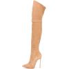 imageFSJ Women Sexy Thigh High Tall Boots Over The Knee Boots Pointed Toe High Stiletto Heels Faux Suede Stretch Party Club Ladies Fall Winter Shoes Size 415 USYellow