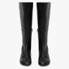 imageFSJ Women Stylish Chain Heel Knee High Boots Rounded Toe Side Zip Boot Wide Calf Fashion High Heel Daily Wear Casual Outing Shoes Size 416 USBlack