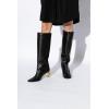 imageFSJ Women Stylish Chain Heel Knee High Boots Rounded Toe Side Zip Boot Wide Calf Fashion High Heel Daily Wear Casual Outing Shoes Size 416 USBlack