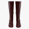 imageFSJ Women Stylish Chain Heel Knee High Boots Rounded Toe Side Zip Boot Wide Calf Fashion High Heel Daily Wear Casual Outing Shoes Size 416 USBurgundy