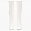 imageFSJ Women Stylish Chain Heel Knee High Boots Rounded Toe Side Zip Boot Wide Calf Fashion High Heel Daily Wear Casual Outing Shoes Size 416 USWhite