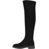 imageFSJ Women Stylish Over The Knee Low Block Flat Heel Boots Thigh High Comfy Faux Suede Closed Toe Stretch Riding Boots Size 416 USBlack