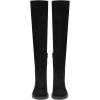 imageFSJ Women Stylish Over The Knee Low Block Flat Heel Boots Thigh High Comfy Faux Suede Closed Toe Stretch Riding Boots Size 416 USBlack
