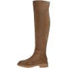imageFSJ Women Stylish Over The Knee Low Block Flat Heel Boots Thigh High Comfy Faux Suede Closed Toe Stretch Riding Boots Size 416 USBrown