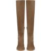 imageFSJ Women Stylish Over The Knee Low Block Flat Heel Boots Thigh High Comfy Faux Suede Closed Toe Stretch Riding Boots Size 416 USBrown