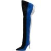 imageFSJ Women Over the Knee Thigh High Boots Sexy Pointed Toe Stiletto High Heel Multicolor Long Stretch Suede Nightclub Party Dress Shoes Size 416 USBlue and Black
