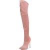 imageFSJ Women Sexy Thigh High Tall Boots Over The Knee Boots Pointed Toe High Stiletto Heels Faux Suede Stretch Party Club Ladies Fall Winter Shoes Size 415 USPink