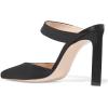 imageFSJ Women Fashion Satin Pointed Toe Sandal Stiletto High Heels Mules Slip On Shoes Size 415 USBlack