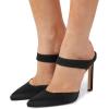 imageFSJ Women Fashion Satin Pointed Toe Sandal Stiletto High Heels Mules Slip On Shoes Size 415 USBlack