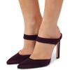 imageFSJ Women Fashion Satin Pointed Toe Sandal Stiletto High Heels Mules Slip On Shoes Size 415 USDark Red