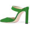 imageFSJ Women Fashion Satin Pointed Toe Sandal Stiletto High Heels Mules Slip On Shoes Size 415 USGreen