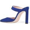 imageFSJ Women Fashion Satin Pointed Toe Sandal Stiletto High Heels Mules Slip On Shoes Size 415 USRoyal Blue