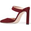 imageFSJ Women Fashion Satin Pointed Toe Sandal Stiletto High Heels Mules Slip On Shoes Size 415 USWine