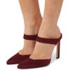 imageFSJ Women Fashion Satin Pointed Toe Sandal Stiletto High Heels Mules Slip On Shoes Size 415 USWine