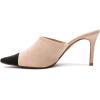 imageFSJ Women Fashion TwoTone Pointed Toe Mules High Heels Pumps Slip On Sandals Shoes Size 415 USBeige