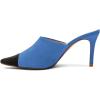 imageFSJ Women Fashion TwoTone Pointed Toe Mules High Heels Pumps Slip On Sandals Shoes Size 415 USBlue