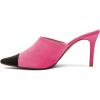 imageFSJ Women Fashion TwoTone Pointed Toe Mules High Heels Pumps Slip On Sandals Shoes Size 415 USHot Pink