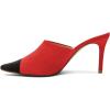 imageFSJ Women Fashion TwoTone Pointed Toe Mules High Heels Pumps Slip On Sandals Shoes Size 415 USRed