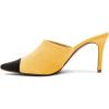 imageFSJ Women Fashion TwoTone Pointed Toe Mules High Heels Pumps Slip On Sandals Shoes Size 415 USYellow