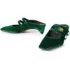 imageFSJ Women Low Cone Heel Mules Velvet Closed Square Toe Pearl Buckle Strap Slip On Pumps Backless Slide Sandals Office Dress Shoes Size 415 USEmerald