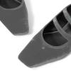 imageFSJ Women Low Cone Heel Mules Velvet Closed Square Toe Pearl Buckle Strap Slip On Pumps Backless Slide Sandals Office Dress Shoes Size 415 USGrey Velvet