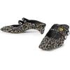 imageFSJ Women Low Cone Heel Mules Velvet Closed Square Toe Pearl Buckle Strap Slip On Pumps Backless Slide Sandals Office Dress Shoes Size 415 USLeopart