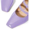 imageFSJ Women Low Cone Heel Mules Velvet Closed Square Toe Pearl Buckle Strap Slip On Pumps Backless Slide Sandals Office Dress Shoes Size 415 USLight Purple