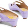 imageFSJ Women Low Cone Heel Mules Velvet Closed Square Toe Pearl Buckle Strap Slip On Pumps Backless Slide Sandals Office Dress Shoes Size 415 USLight Purple
