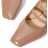 imageFSJ Women Low Cone Heel Mules Velvet Closed Square Toe Pearl Buckle Strap Slip On Pumps Backless Slide Sandals Office Dress Shoes Size 415 USNude