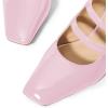 imageFSJ Women Low Cone Heel Mules Velvet Closed Square Toe Pearl Buckle Strap Slip On Pumps Backless Slide Sandals Office Dress Shoes Size 415 USPink