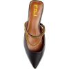 imageFSJ Women Pointed Toe Mules Slip Ons Cross Body Chain Rhinestone Straps Decor Block Chunky Low Heel Flats Burnished Indoor Casual Party Shoes Size 415 USBlack
