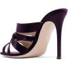 imageFSJ Women Strappy Satin Open Toe Sandals Stiletto High Heels Mules Slip On Shoes Size 415 USPurple