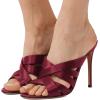 imageFSJ Women Strappy Satin Open Toe Sandals Stiletto High Heels Mules Slip On Shoes Size 415 USWine