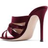 imageFSJ Women Strappy Satin Open Toe Sandals Stiletto High Heels Mules Slip On Shoes Size 415 USWine