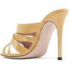 imageFSJ Women Strappy Satin Open Toe Sandals Stiletto High Heels Mules Slip On Shoes Size 415 USYellow