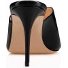 imageFSJ Women Stylish Peep Toe Mules Stiletto High Heels Pumps Slide Sandals Casual Shoes Size 415 USBlack