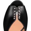 imageFSJ Women Stylish Peep Toe Mules Stiletto High Heels Pumps Slide Sandals Casual Shoes Size 415 USBlack