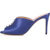 imageFSJ Women Stylish Peep Toe Mules Stiletto High Heels Pumps Slide Sandals Casual Shoes Size 415 USBlue