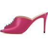 imageFSJ Women Stylish Peep Toe Mules Stiletto High Heels Pumps Slide Sandals Casual Shoes Size 415 USHot Pink
