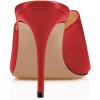 imageFSJ Women Stylish Peep Toe Mules Stiletto High Heels Pumps Slide Sandals Casual Shoes Size 415 USRed