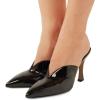 imageWomen Pointed Toe Spool High Heel Mules Pumps Backless Slide Sandals Party Dress Shoes Size 415 USBlack