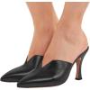 imageWomen Pointed Toe Spool High Heel Mules Pumps Backless Slide Sandals Party Dress Shoes Size 415 USBlackpu