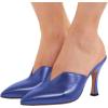 imageWomen Pointed Toe Spool High Heel Mules Pumps Backless Slide Sandals Party Dress Shoes Size 415 USBluepu