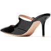 imageWomen Thin High Heel Mary Jane Pumps Pointed Toe Slide Sandals Backless Mules Shoes SizeBlack