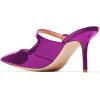 imageWomen Thin High Heel Mary Jane Pumps Pointed Toe Slide Sandals Backless Mules Shoes SizePurple